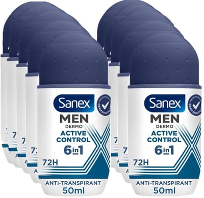 Sanex Deo Roller - Men Active Control - 10 x 50 ml Voordeelverpakking