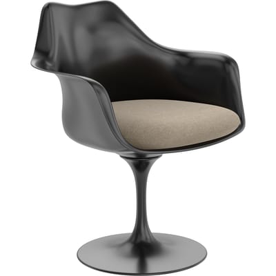 Knoll International Saarinen Tulip Armleunstoel - Hallingdal 65 (220) - ivory beige - zwart