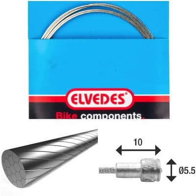 Remkabel 1x19 roestvrije gladde draad ø1,5mm v-kop ø5,5x10 Elvedes