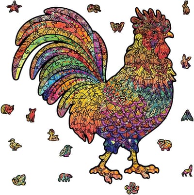 Houten Legpuzzel - Dieren Puzzel - Ontspanning Thuis - 200 Stukjes - 27.9 x 30.1 cm - Kleurrijk