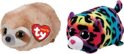 Ty - Knuffel - Teeny Ty's - Dangler Sloth & Jelly Leopard