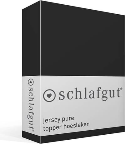 Schlafgut Jersey Pure topper hoeslaken - Eenpersoons - Off-Black
