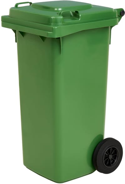 Dailygoods- Vuilniscontainer 120 liter - Afvalcontainer - Afvalemmer met deksel - Geluidsarme wielen - Stevige kunststof - Eenvoudige reiniging - Afvalbak
