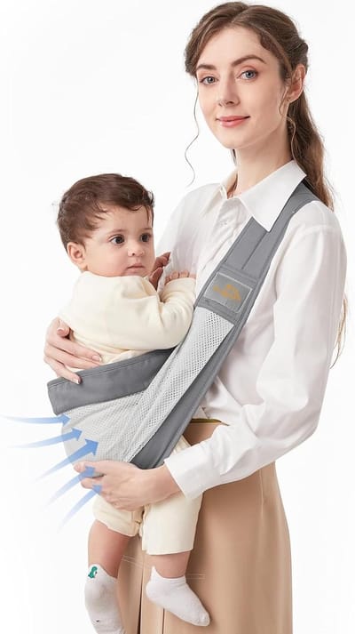 Baby Draagdoek - Draagband Baby - Baby Vervoeren - Verstelbare Riem - 20 x 20 x 5 cm - Grijs