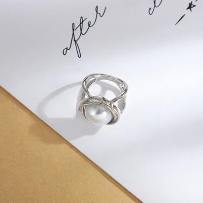 Damesmode Zijden Sjaal Gesp Parel Strass Broches Voor Vrouwen Metalen Ring Sjaal Gesp Speld Kledingaccessoires zilver