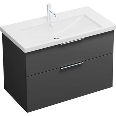 burgbad Eqio washbasin combination with ceramic washbasin 93 cm, with handle G0146 SEYQ093-F2009-C0001-G0146