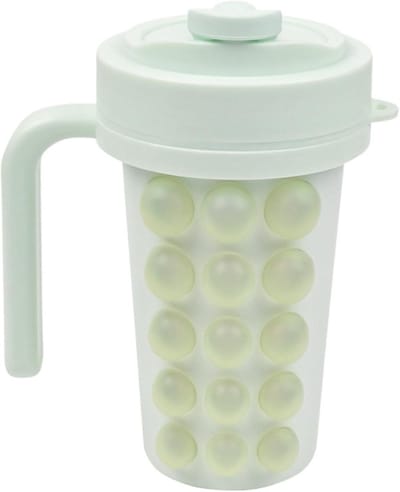 IJsblokjeshouder Beker - Knijpbare Vriezerbak - Dranken Koelen - Met Rietje - 600 ml - Lichtgroen