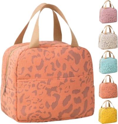 Geïsoleerde lunchtas, waterdichte koeltas met aluminiumfolie, houdt 3-4 uur koud/warmte, 20 x 23 x 14 cm, voor kantoor, picknick, reizen, school, oranje
