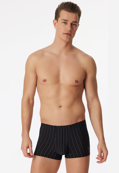 SCHIESSER Nachtschwarmer boxer (1-pack) - heren short microvezel zwart gestreept