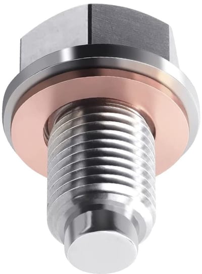 Dailygoods- Olieafvoerplug M12 x 1,25 - Roestvrij Staal - Magnetisch - Geschikt voor To*yo/ta - Geschikt voor L*EX/US - Inclusief Koperen Sluitring - Olieplug