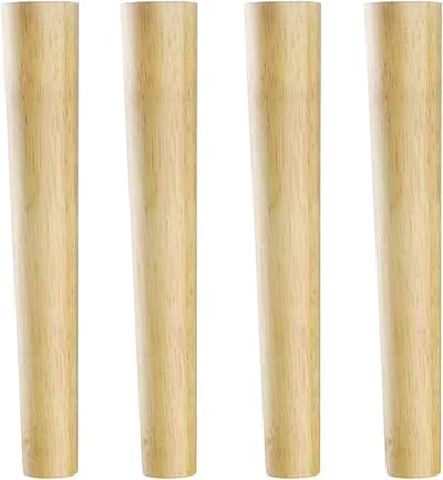 Massief Houten Meubelpoten - Tafelpoten Kastpoten - Meubels Opknappen - Hoge Belastbaarheid - 4 Stuks 20cm - Houtkleur