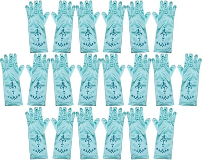 Verjaardag - uitdeelcadeautjes voor kinderen - prinsessenhandschoenen - feestje - party - prinsessen - uitdeelcadeau - 10-pack - korte handschoenen - blauw - voor bij je prinsessenjurk