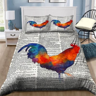 Boerderij Kip Koning Koningin Dekbedovertrek Haan Gans Eend Beddengoed Set Voor Kinderen Tieners Volwassenen Boerderijdieren 2/3 stuks Zachte Dekbedhoes US King(264x228cm)