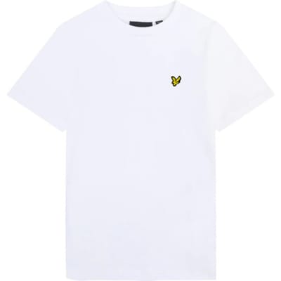 Lyle & Scott Plain T-shirt Polo's & T-shirts Jongens - Polo shirt - Wit - Maat 122/128