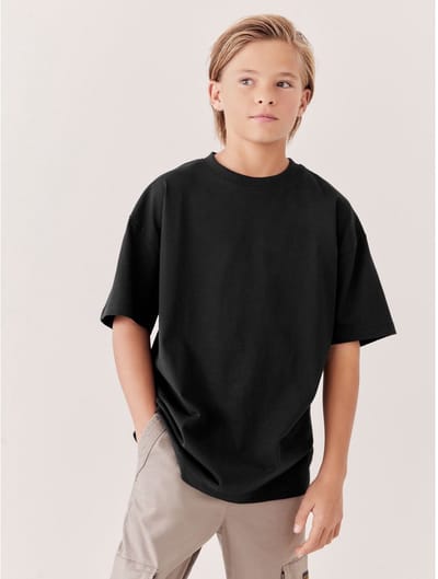 Next - Jongens - T-shirt met korte mouwen en relaxte pasvorm - Zwart