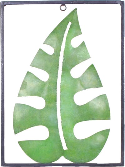 Wanddecoratie metaal tropisch blad