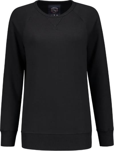 Lemon & Soda heavysweat raglan sweater voor dames zwart maat M