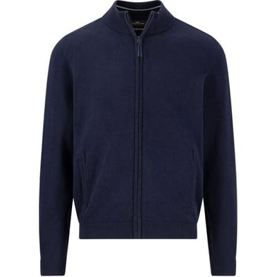 Fynch-Hatton Vest Cardigan Zip Elbow Patches Navy / male