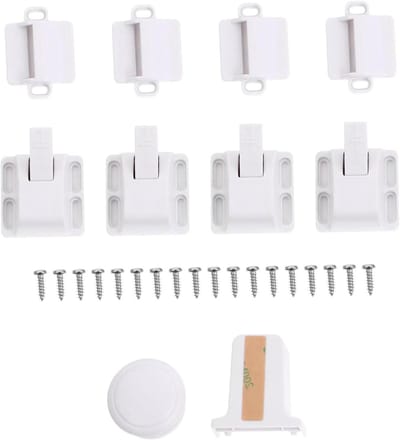Kinderdeursloten Set - Peuterveilige Sloten - Thuis Beveiligen - Hulpinstallatie Ontwerp - 4 x 23 cm - Wit