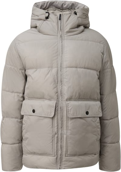 Nylon Gewatteerde Donsjas met Capuchon en Rits QS