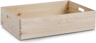 Zeller Houten kist - 60 x 40 x 15 cm - Stapelbaar