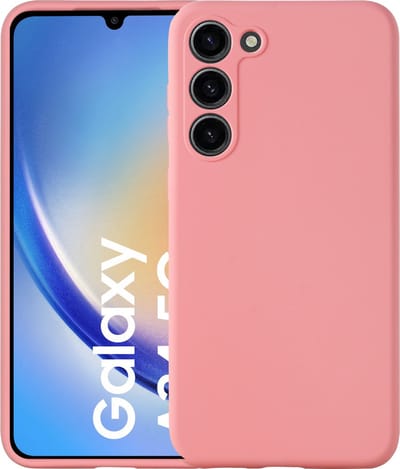 Samsung Galaxy A34 hoesje - Zacht TPU backcover - binnenkant microvezel laagje - Roze