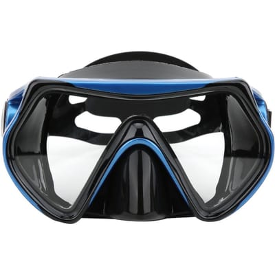 Siliconen Snorkelbril voor Volwassenen Gehard Glas Groot Zicht Zwembril DuikuitrustingBlauw black