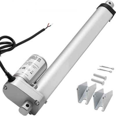 VEVOR 12V lineaire aandrijving, 250 mm lineaire motor met 15 mm/s, 1000 N lineaire actuator met IP54-bescherming en montagebeugel, lineaire actuatoren voor in hoogte verstelbare bureaus, relaxfauteuils, raam- en deuropeners