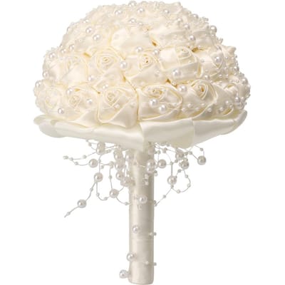 Bouquet de mariée délicat en cristal et perles artificielles tenant des fleurs, décoration de mariage