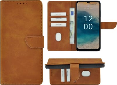 MoDo hoesje Geschikt voor Nokia G22 - Kunstleer Book Case - Cognac Bruin