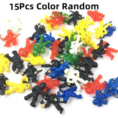 15/30 pièces Mini Ninja Modèle d'Action Debout Jouet pour Enfants Dessin Animé Anime Poupée d'Action Un petit jouet debout cadeau pour garçon yellow