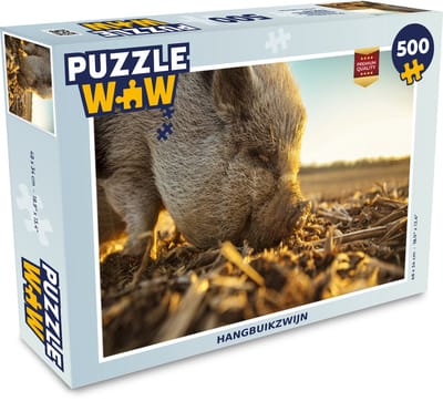 Puzzel Hangbuikzwijn - Eten - Varken - Legpuzzel - Puzzel 500 stukjes
