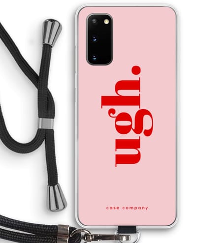 Case Company® - Hoesje met koord geschikt voor Samsung Galaxy S20 hoesje met Koord - Ugh - Telefoonhoesje met Zwart Koord - Bescherming aan alle Kanten en Over de Schermrand