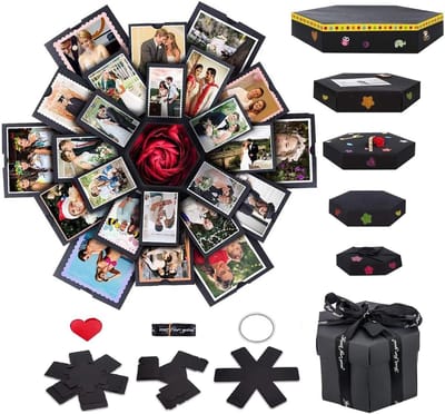 Consumerce® Explosion Box – Foto Love Box – Fotobox – Photo Box Boek – Cadeau Doos – Fotocadeau – Knutselen – Geschenkdoos – Valentijnsdag – Liefde - Relatie
