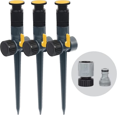 Verstelbare Spike Sprinkler Bundle 3PK - Groen, Geel
