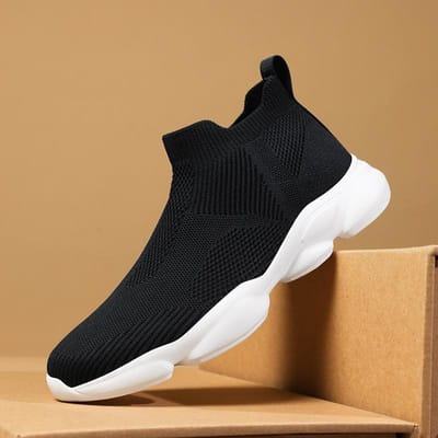 Chaussures de Marche Homme Montantes Confortables Tendance Sports de Plein Air Légères Été Maille Respirante Nouvelles Baskets Grande Taille Homme 42 blanc noir