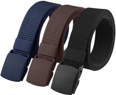 Dailygoods- Werkriemen Heren - 3 Stuks - Verstelbare Nylon Riemen - Duurzame Kunststof Gesp - Uniseks - Slijtvast en Corrosiebestendig - Stofriem