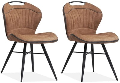 MX Sofa - Eetkamerstoel Splash luxor - kleur: Cognac (set van 2 stoelen)
