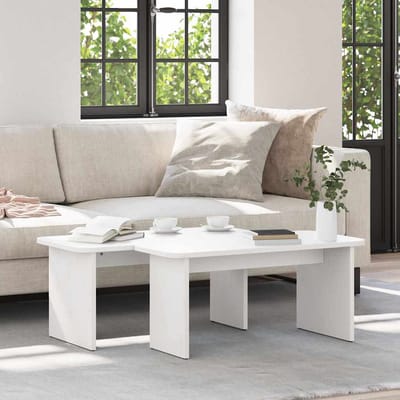 vidaXL - Salontafel - 2 - st - Wit - 100 - x - 69 - x - 35,5 - cm - Massief - grenenhout