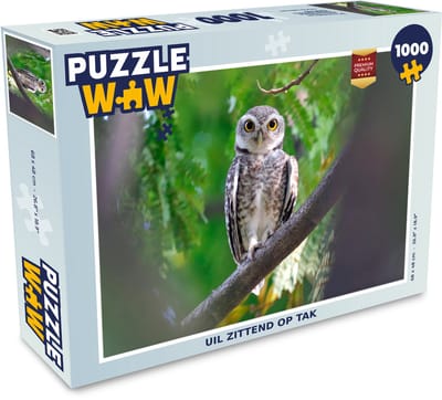 Puzzel Uil zittend op tak - Legpuzzel - Puzzel 1000 stukjes volwassenen