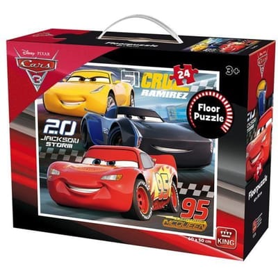 King Disney Disney Floor Puzzles Cars 3 24 pcs, Puzzle de sol, Dessins animés, Enfants, Disney, 3 année(s), Garçon