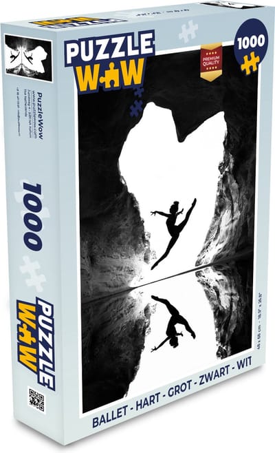 Puzzel Ballet - Hart - Grot - Zwart - Wit - Legpuzzel - Puzzel 1000 stukjes volwassenen