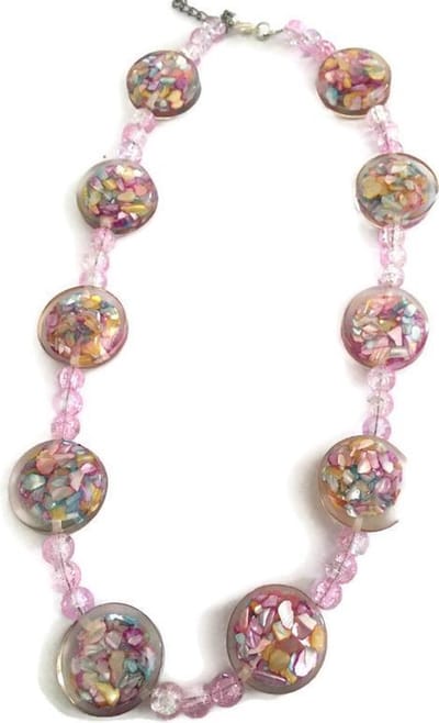 Petra's Sieradenwereld - Ketting roze met paars (770)