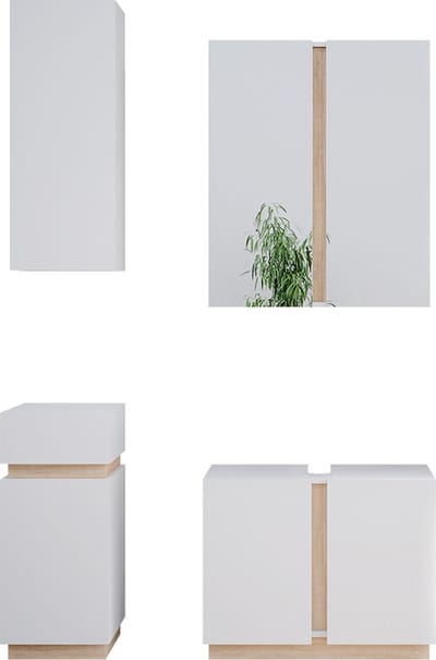 Vicco Gloria Badkamermeubelset – 4 delen Wit