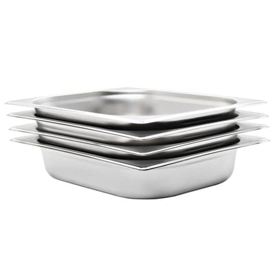 vidaXL - Gastronormbakken - 4 - st - GN - 1/2 - 65 - mm - roestvrij - staal