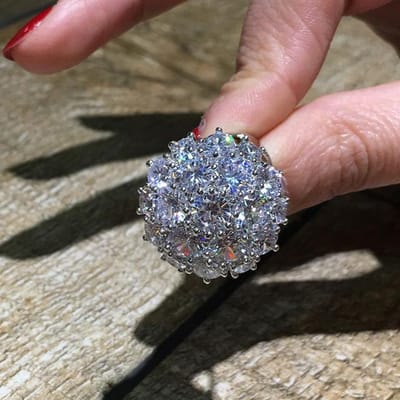 Diwenfu Echte 14k Witgoud Zirkonia Ring Voor Dames Anillos De Trouwringen Witgoud Sieraden Ring Anel Boheems Edelsteen 10 wit