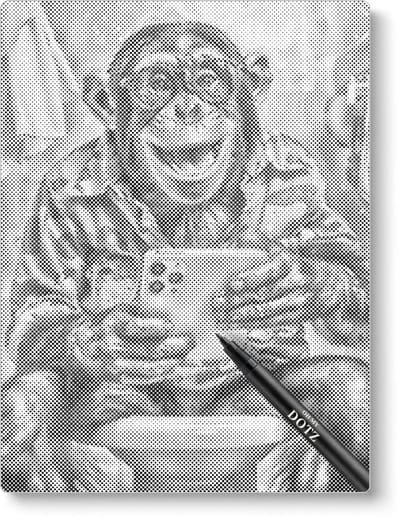 Aap Op Toilet | Dot painting | 30x40cm | Dot painting | Oh My Dotz | Dots stippen | Diamond painting & Schilderen op nummer alternatief | Happy hobby