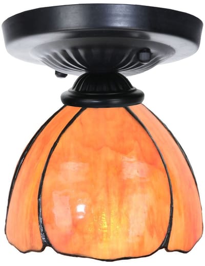 Tiffany plafonnière zwart met Tulipa - Art Deco Trade