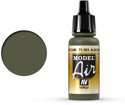 Vallejo Hobbyverf Acrylverf - 71303 Model Air A-24M Camouflage Green - Acryl Verf flesje - 17 ml