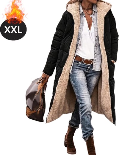 Livano Winterjas - Parka Dames Winterjas - Winter - Volwassen - Stijlvol - Lange Jas Dames - Mantel Vrouwen - Zwart - XXL